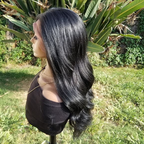 🌻Full Lace Wig 100% HUMAN HAIR BLEND - Picture 4 of 11